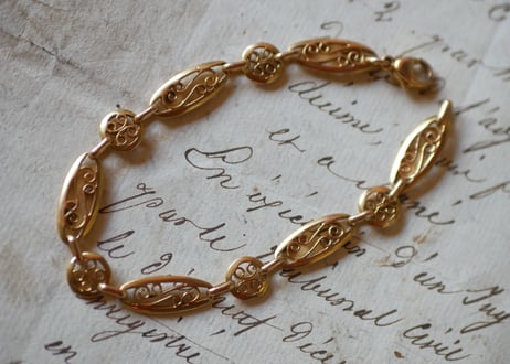 filigree bracelet, Gold plated