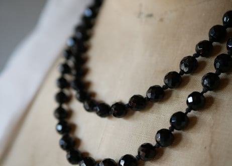 フレンチジェット　ガラスのネックレス　④french jet glass necklace
