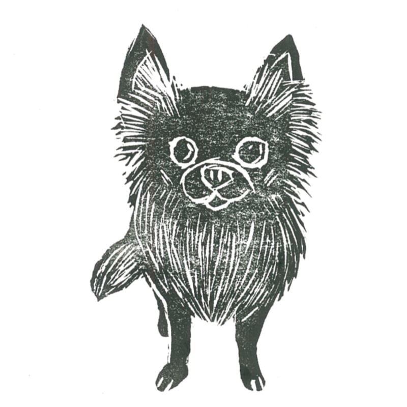 チワワ】手作り版画のハガキ（印刷） | creative koma