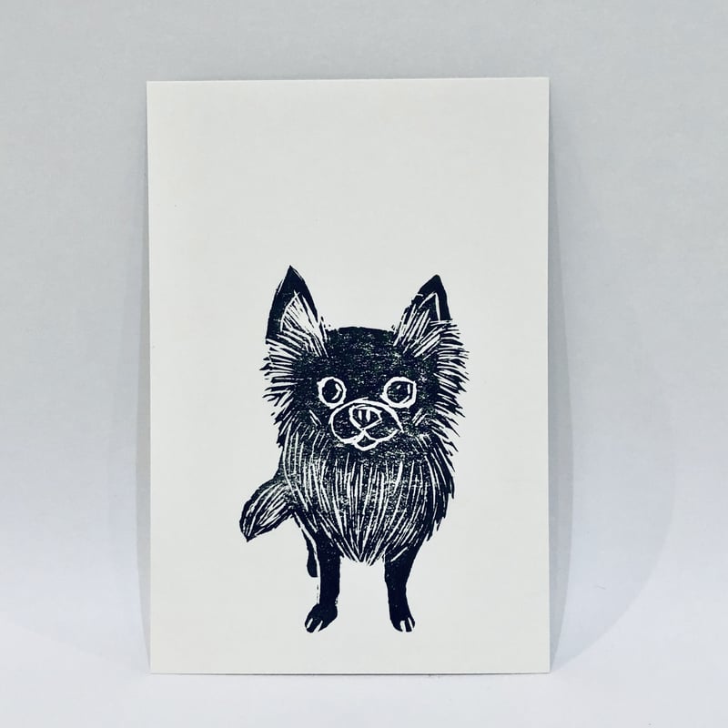 チワワ】手作り版画のハガキ（印刷） | creative koma