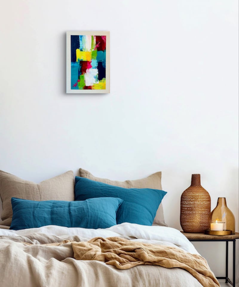 油絵 抽象 赤 SMサイズ | nuancebeans