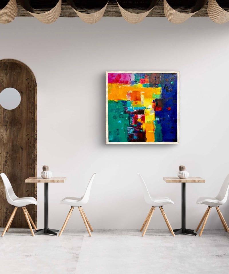 油絵抽象画 イロアソビ 53センチ角 森田和昌 | nuancebeans