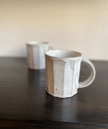 粉引き　面取りマグカップ