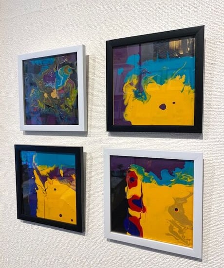 流し込み抽象アート　３　森田和昌