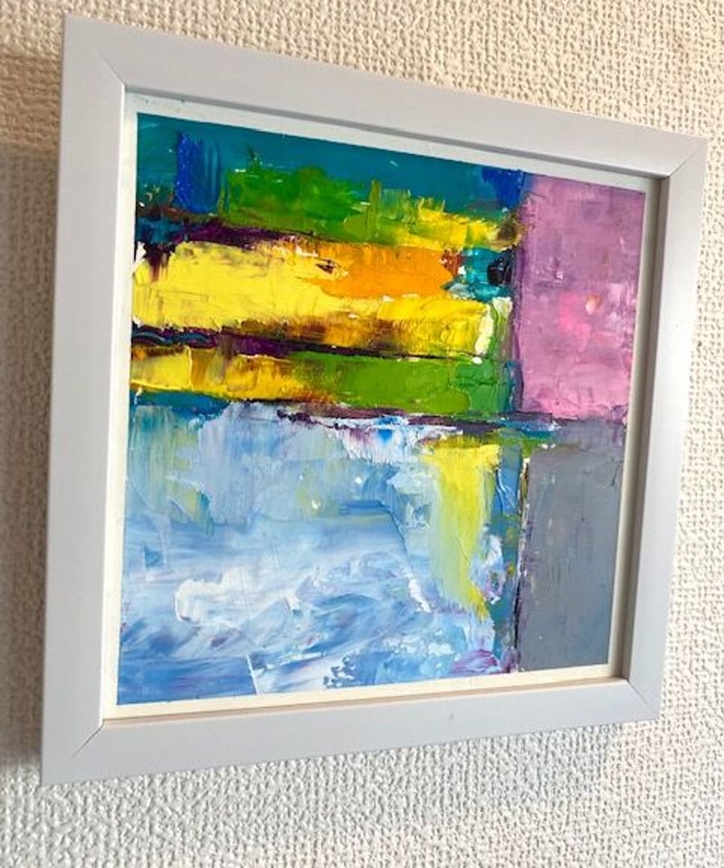 抽象的松ぼっくり油彩画 抽象画 通り雨 油彩、キャンバス 油彩、キャンバス、 | nuancebeans