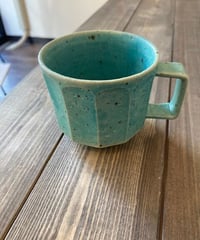 トルコ色カップ(面取り）