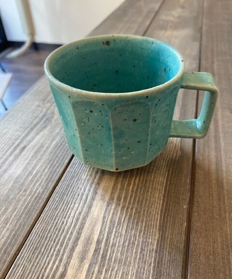 トルコ色カップ(面取り）