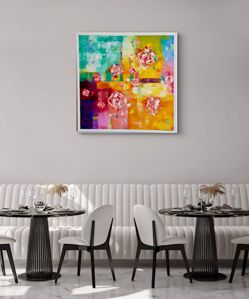 油絵 イロアソビ抽象画 森田和昌 53㎝角 | nuancebeans