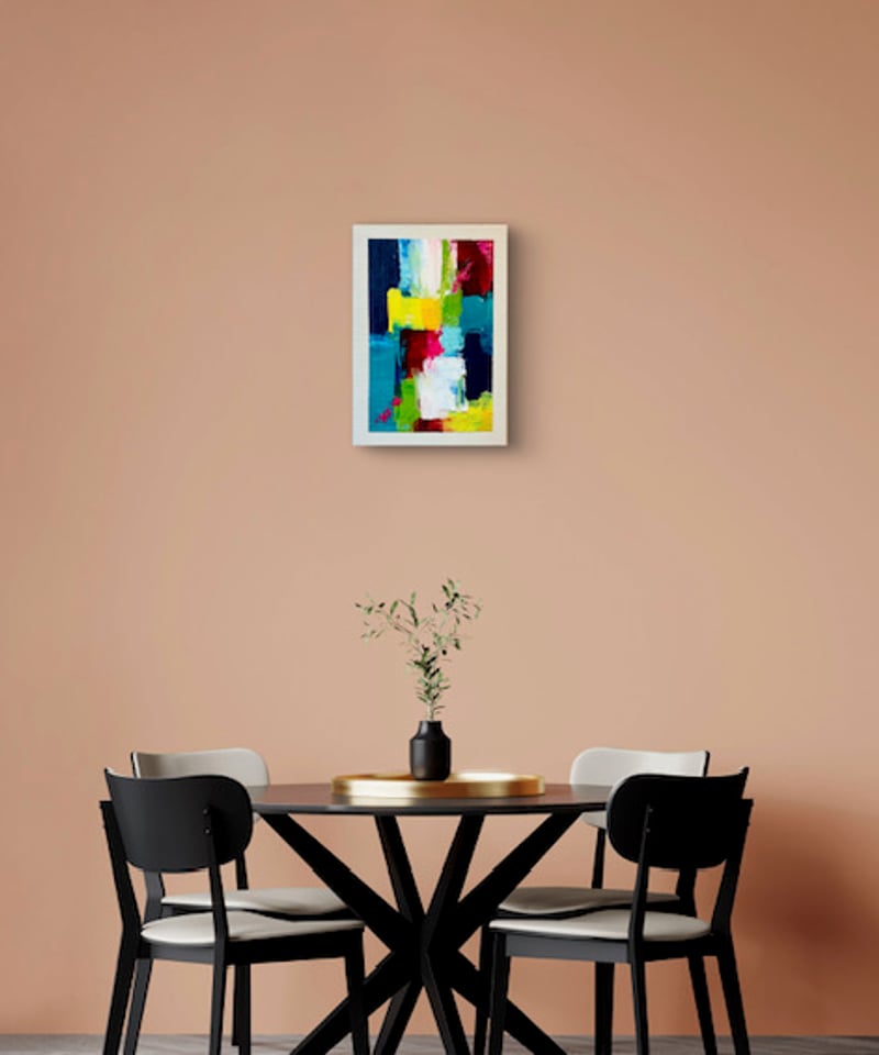 油絵 抽象 赤 SMサイズ | nuancebeans