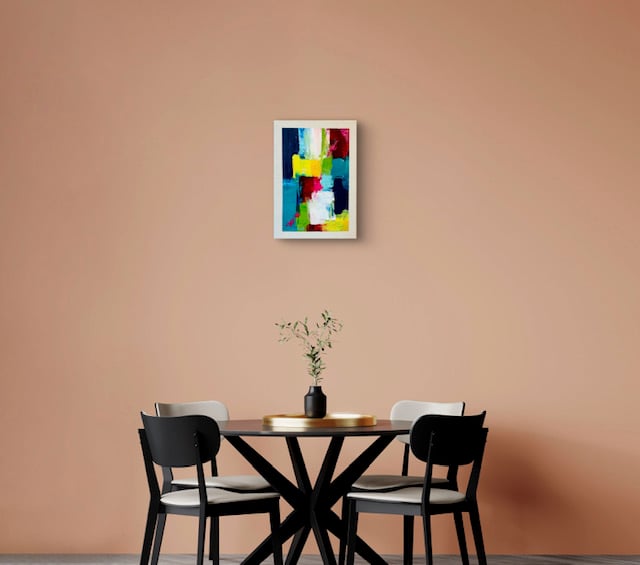 油絵 抽象 赤 SMサイズ | nuancebeans