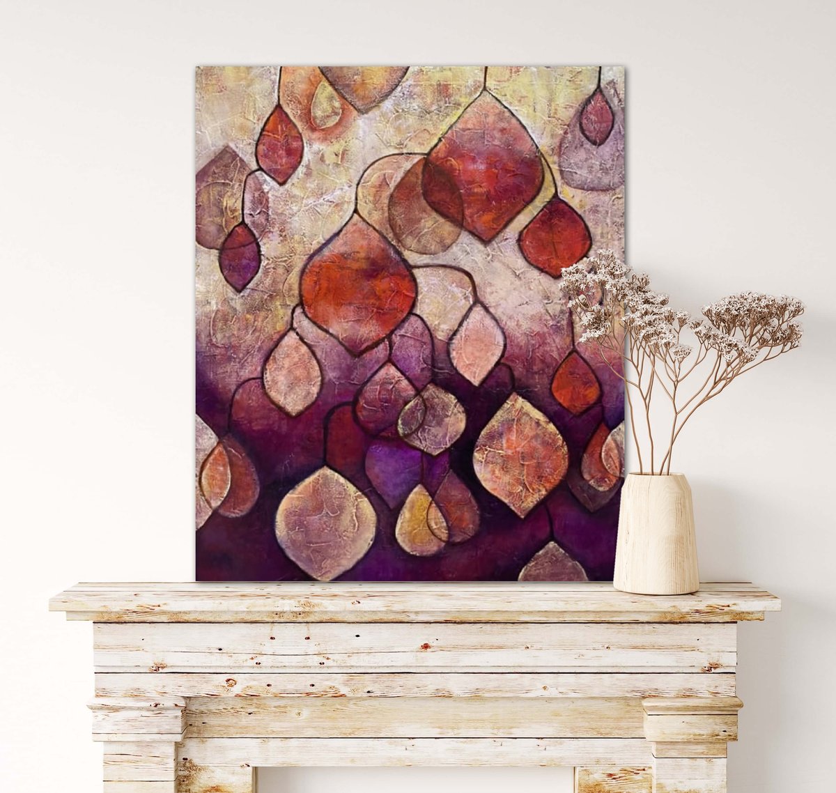 抽象画 油彩 闇を照らすもの | nuancebeans