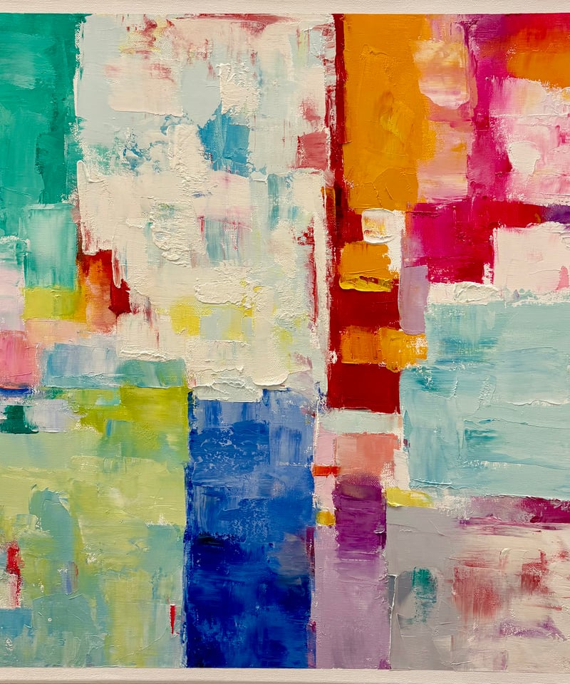 油絵抽象画 イロアソビ 53センチ角 森田和昌 | nuancebeans