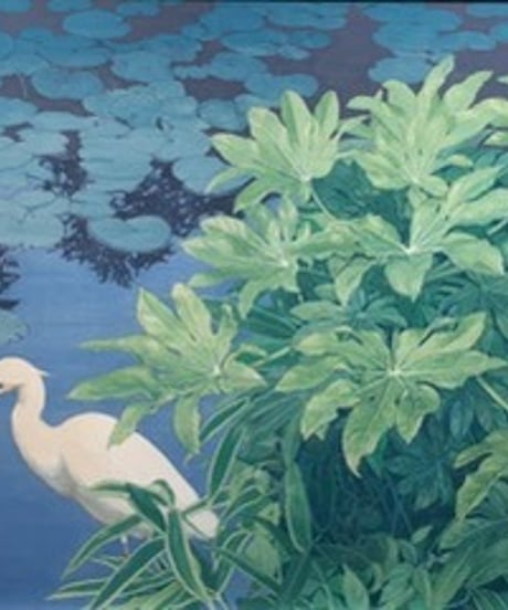 水辺の風景　日本画　石田美智恵　F40