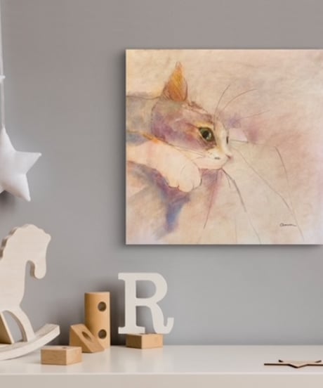 加藤あみな　色鉛筆画　猫　S4