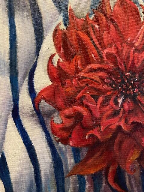 油絵 2色のダリア | nuancebeans