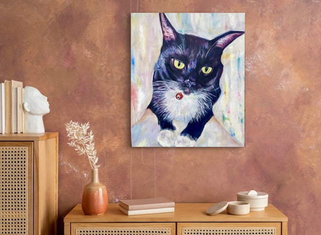 油絵 黒猫 F8号 | nuancebeans