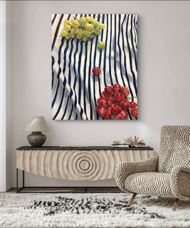 油絵　（抽象画）葡萄　ブドウ　ぶどう 葡萄マスカット | Asami Wade ｜インテリア絵画 アートの専門