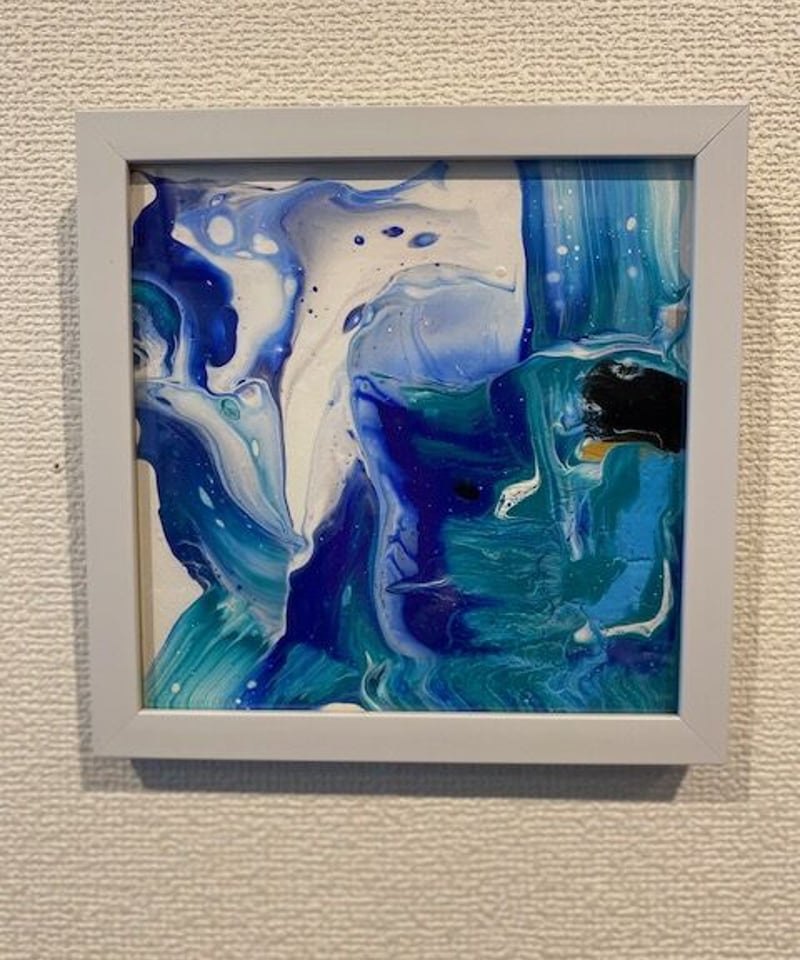 流し込み抽象 アート 青 森田和昌 | nuancebeans