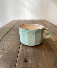 ミント色面取りカップ