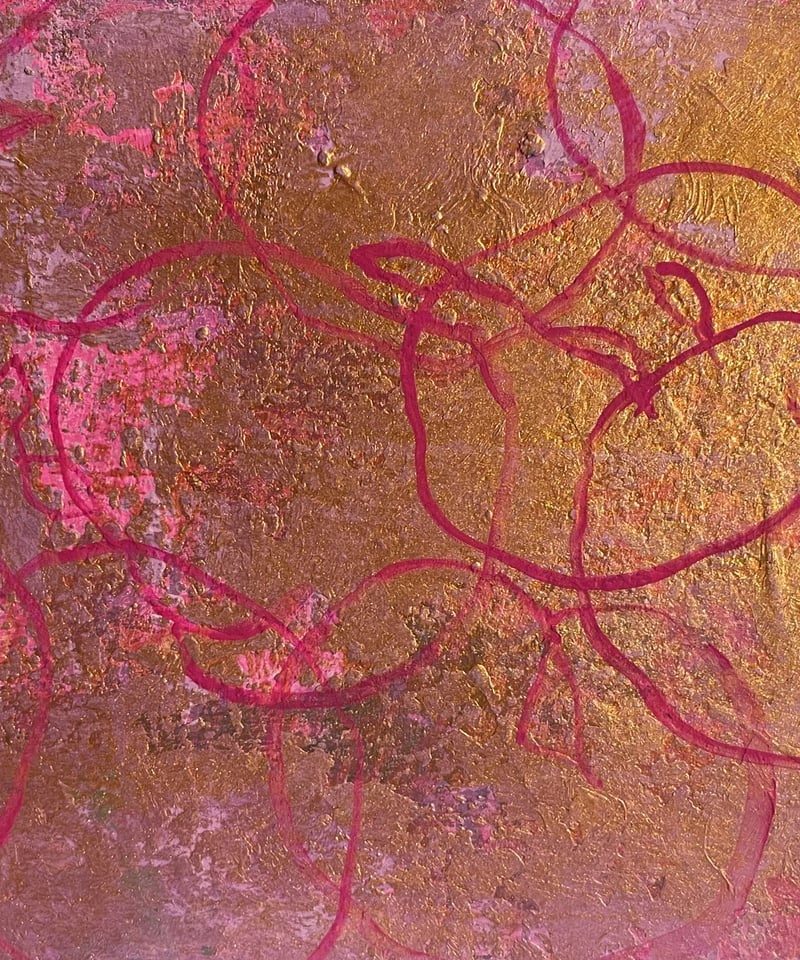 アクリル抽象画 桃Ⅰ | nuancebeans