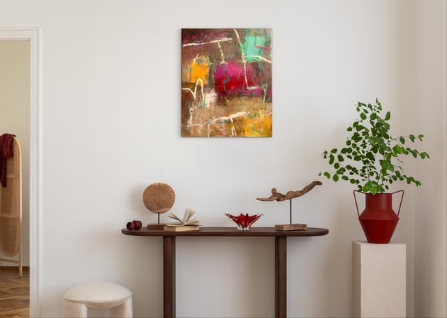 抽象画 埠頭 F8号 （額なし）油彩、キャンバス | nuancebeans