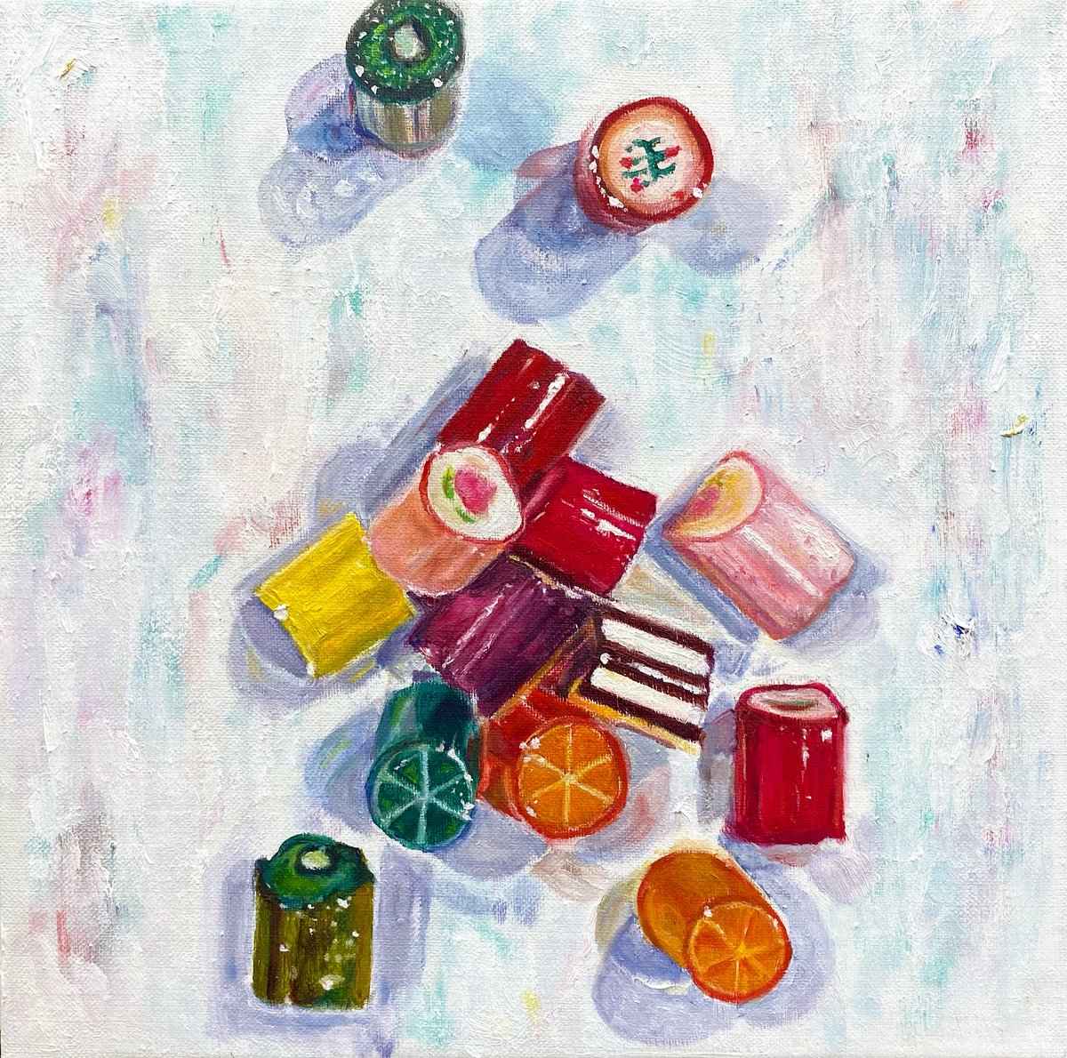 油彩画　一つの飴　SMキャンパス　額なし 油彩画 一つの飴 SMキャンパス 額なし 油彩画 一つの飴 SMキャンパス