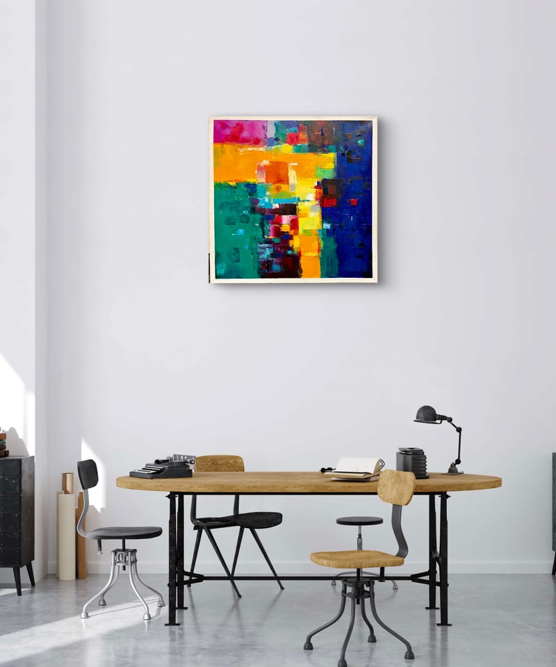 油絵抽象画 イロアソビ 53センチ角 森田和昌 | nuancebeans