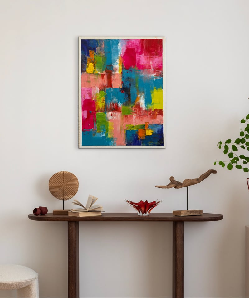 イロアソビ抽象 「やさしい衝突」F6 油彩 | nuancebeans