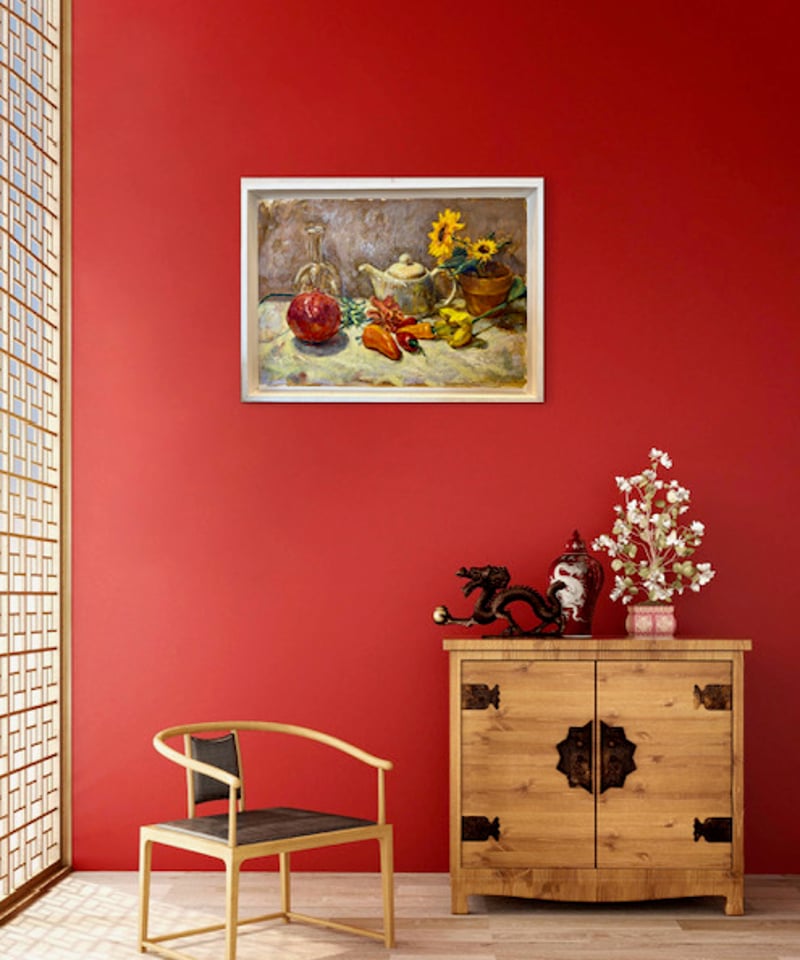 森田和昌 油彩 「花のある静物」 額付き | nuancebeans