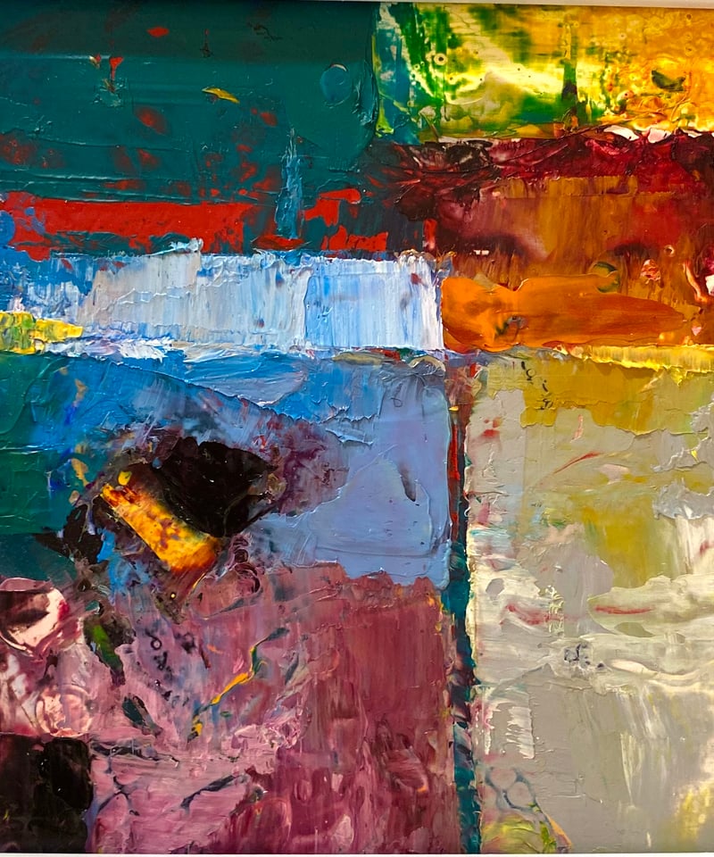 抽象的松ぼっくり油彩画 小松 清 『抽象』 油彩画 - 北海道画廊