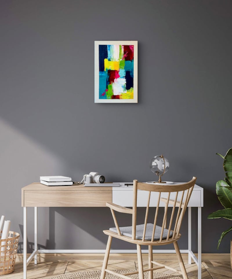 油絵 抽象 赤 SMサイズ | nuancebeans