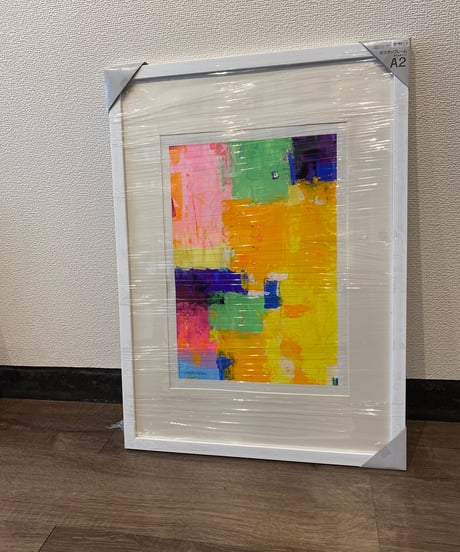 イロアソビ　アクリル抽象画　6