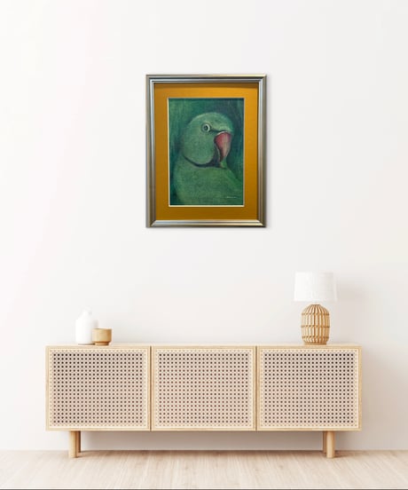 色鉛筆画　「笑う」　加藤あみな