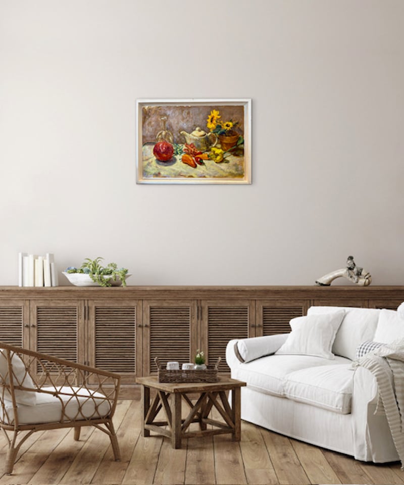 森田和昌 油彩 「花のある静物」 額付き | nuancebeans