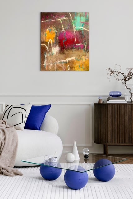 抽象画 埠頭 F8号 （額なし）油彩、キャンバス | nuancebeans