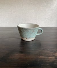 マグカップ　グリーン×水玉