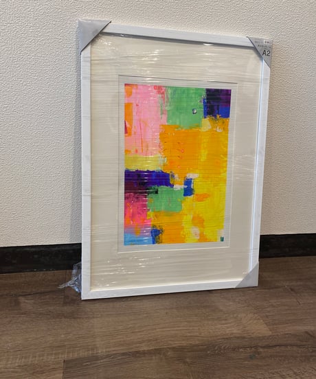 イロアソビ　アクリル抽象画　6