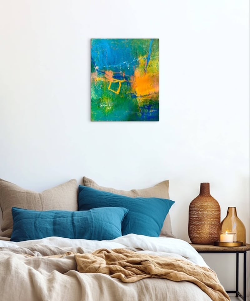 抽象画 通り雨 油彩、キャンバス 油彩、キャンバス、 | nuancebeans