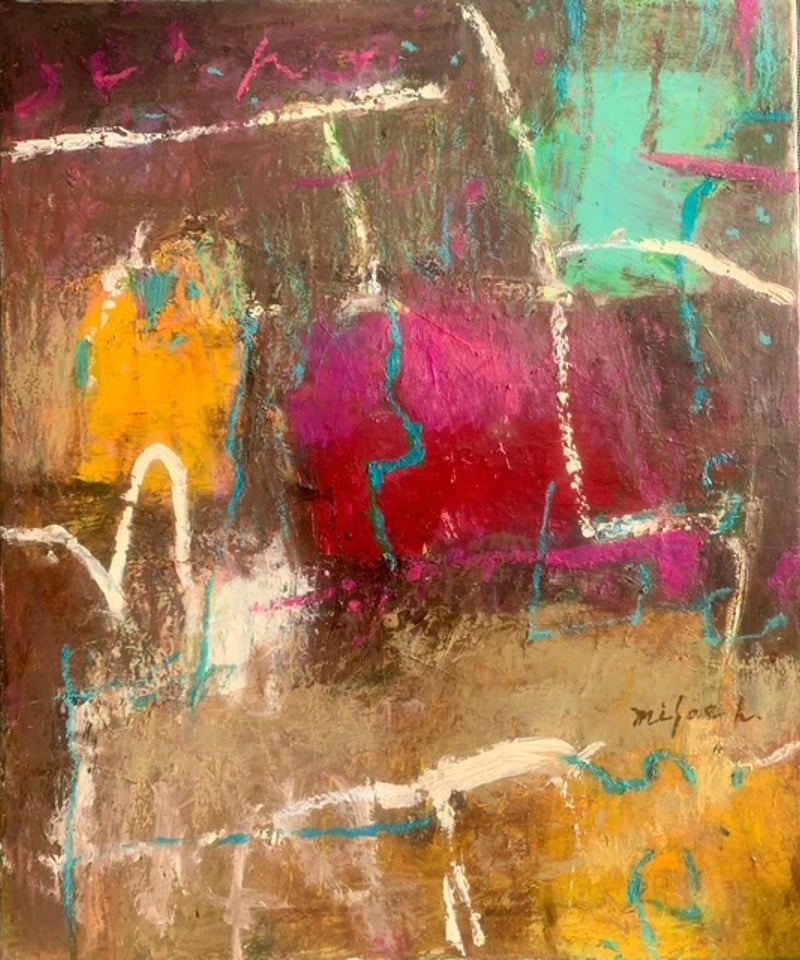 抽象画 埠頭 F8号 （額なし）油彩、キャンバス | nuancebeans