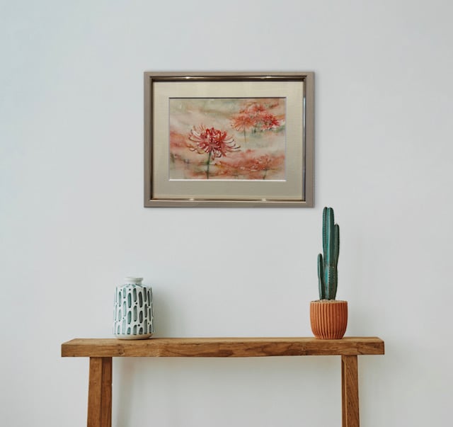 秘密の花園　透明水彩画　ホワイト額入り 秘密の花園 透明水彩画 ホワイト額入り 【公式通販】