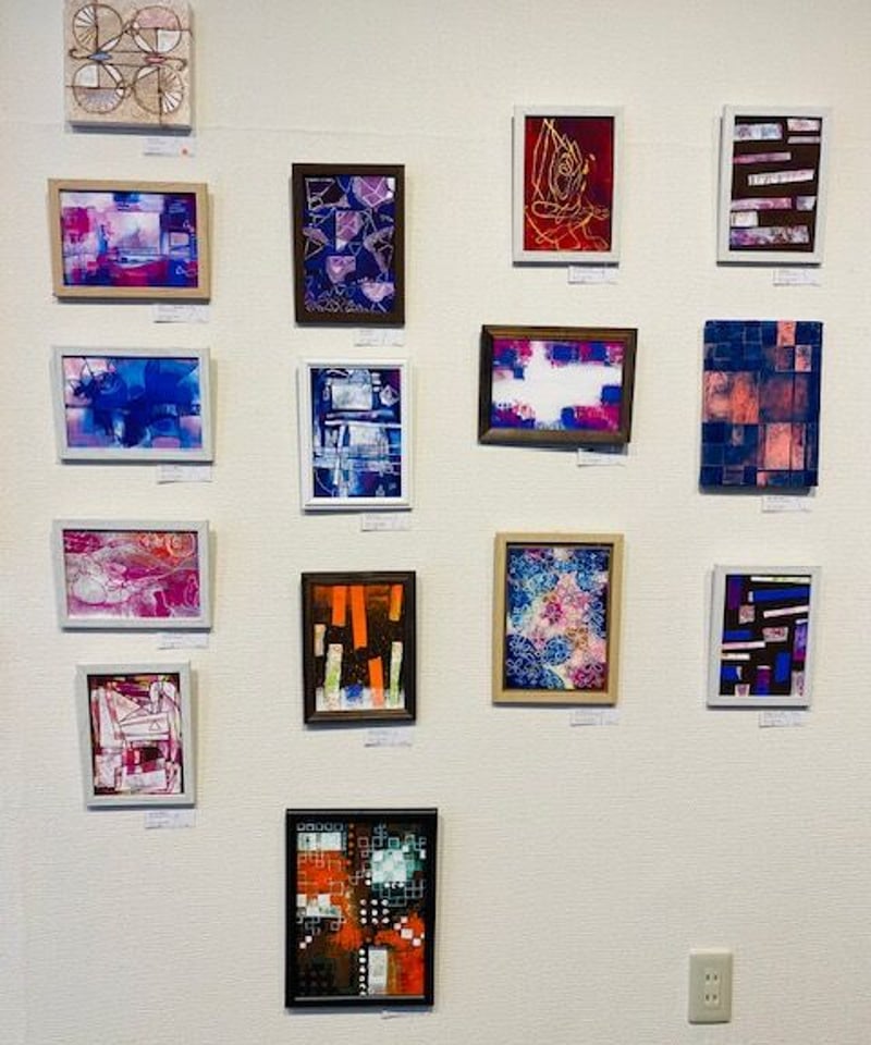 【真作】絵画　作者不詳　サイン有　アクリル画　抽象画　逸品　R4 額装アクリル抽象画(原画) 「繋がる瞬間」 - Artist 紫乃