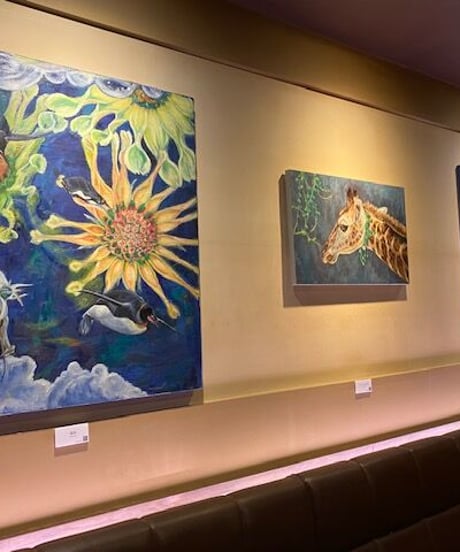 遊泳　　油彩画