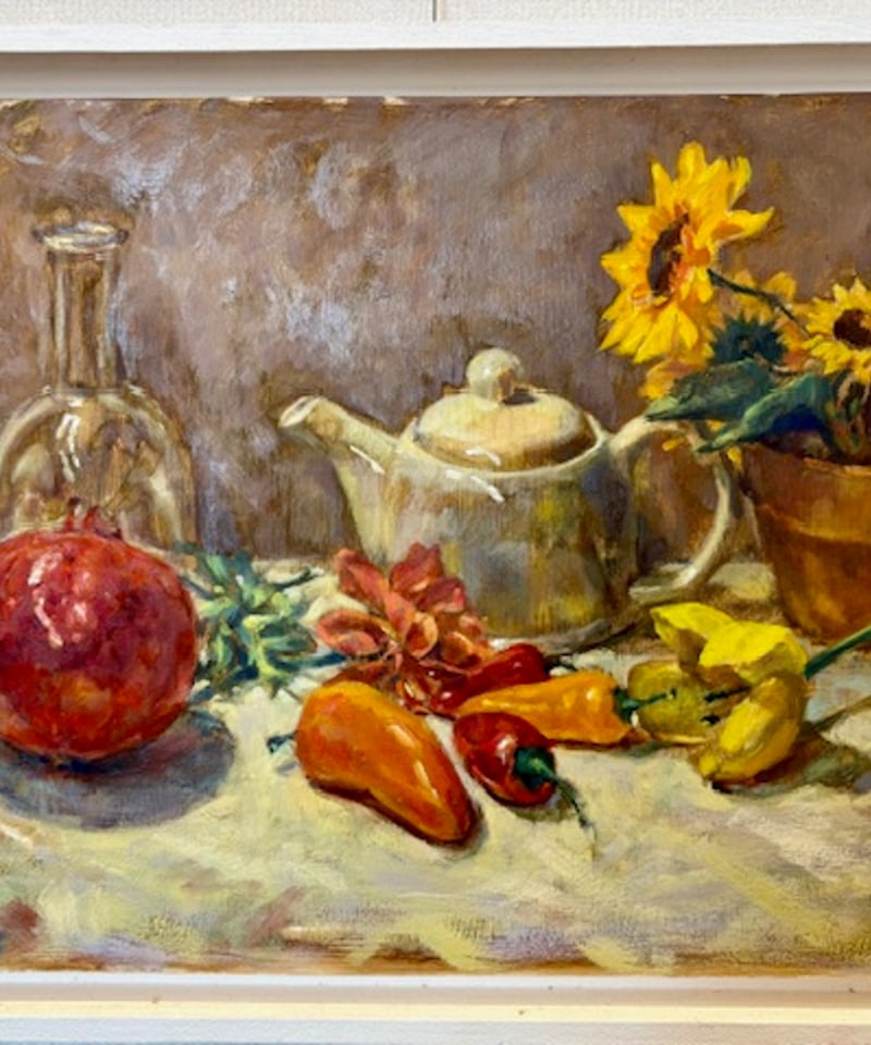 森田和昌 油彩 「花のある静物」 額付き | nuancebeans