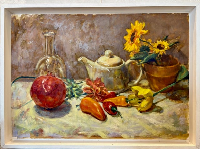 森田和昌 油彩 「花のある静物」 額付き | nuancebeans