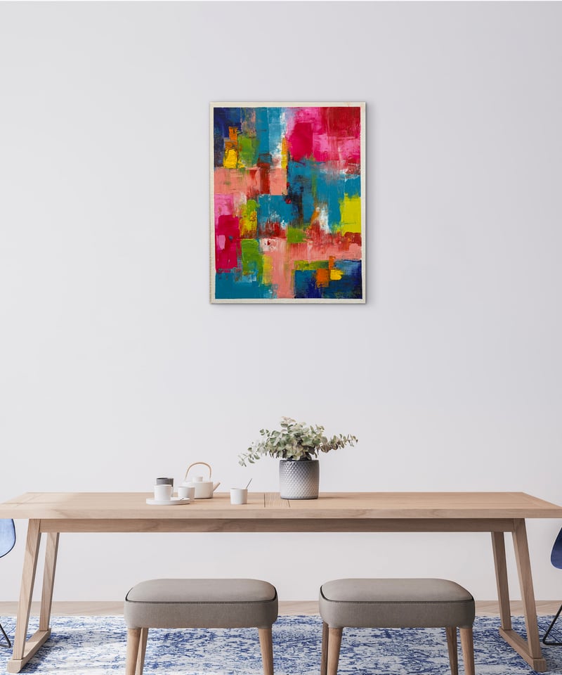 イロアソビ抽象 「やさしい衝突」F6 油彩 | nuancebeans