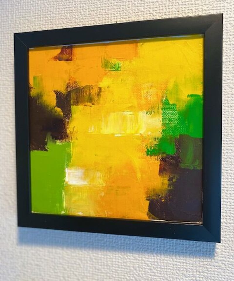 藍　　　青と黄色の抽象画 藍青と黄色の抽象画