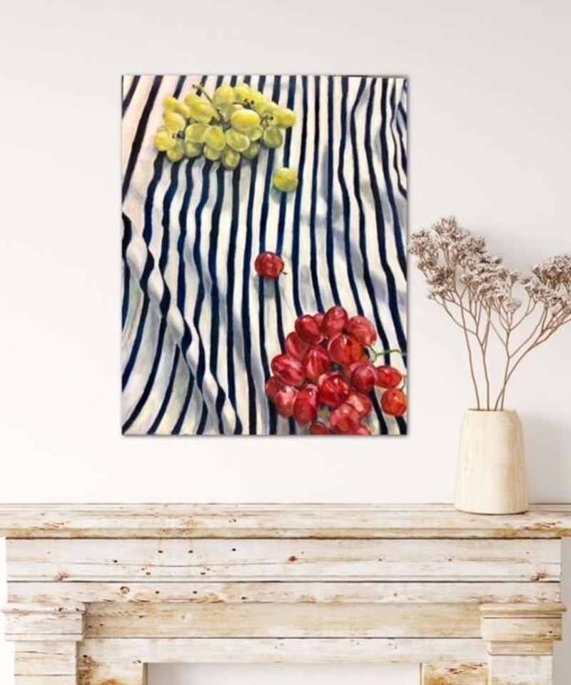 油絵　（抽象画）葡萄　ブドウ　ぶどう 油絵】油彩メイキング「葡萄1日目」/画材紹介/Oil painting