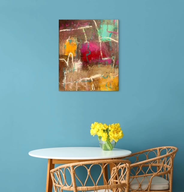 抽象画 埠頭 F8号 （額なし）油彩、キャンバス | nuancebeans