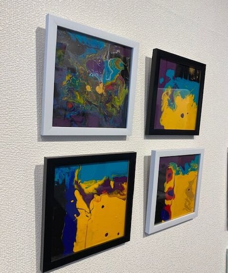 流し込み抽象アート　３　森田和昌