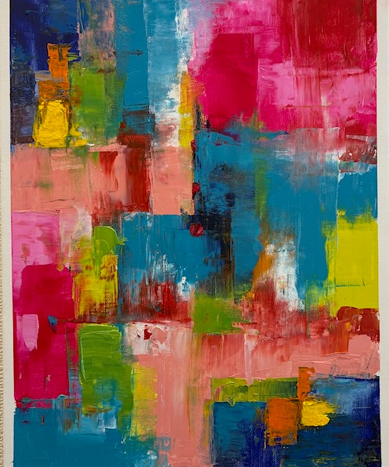 イロアソビ抽象 「やさしい衝突」F6 油彩 | nuancebeans